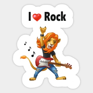 Lion rocker with a guitar. Sticker